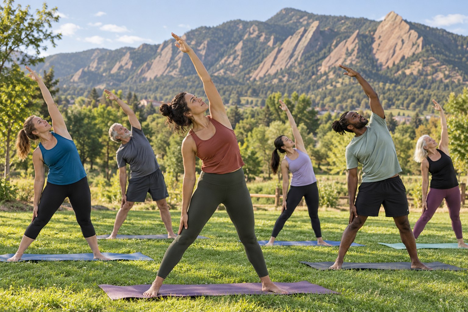 AI concept: Yoga outside